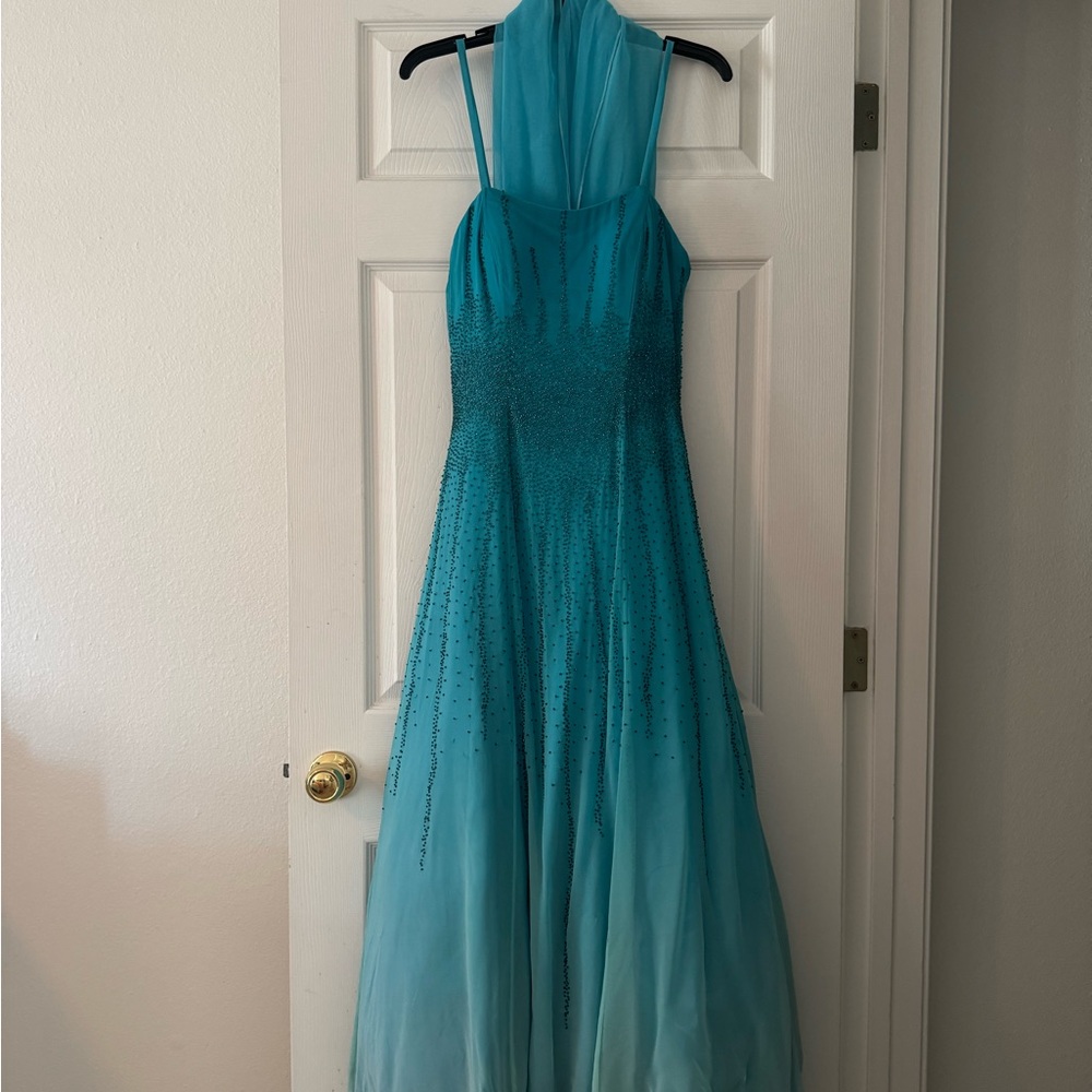 Elegant Teal Evening Dress